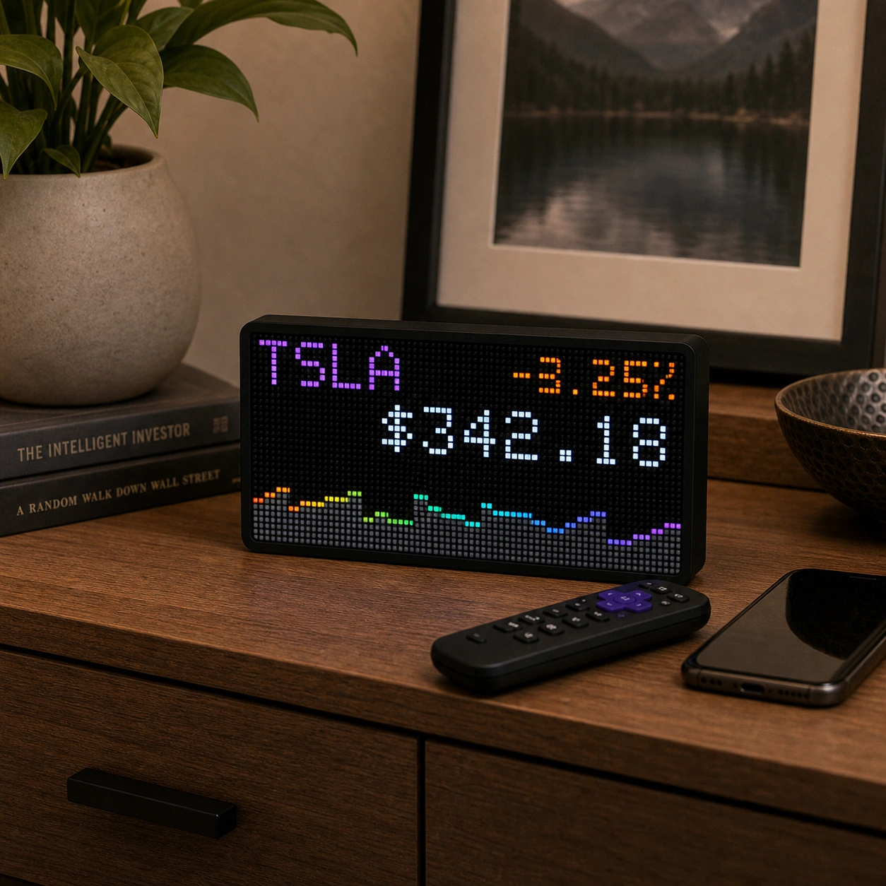 LumaGlow Edge stock display on a desk