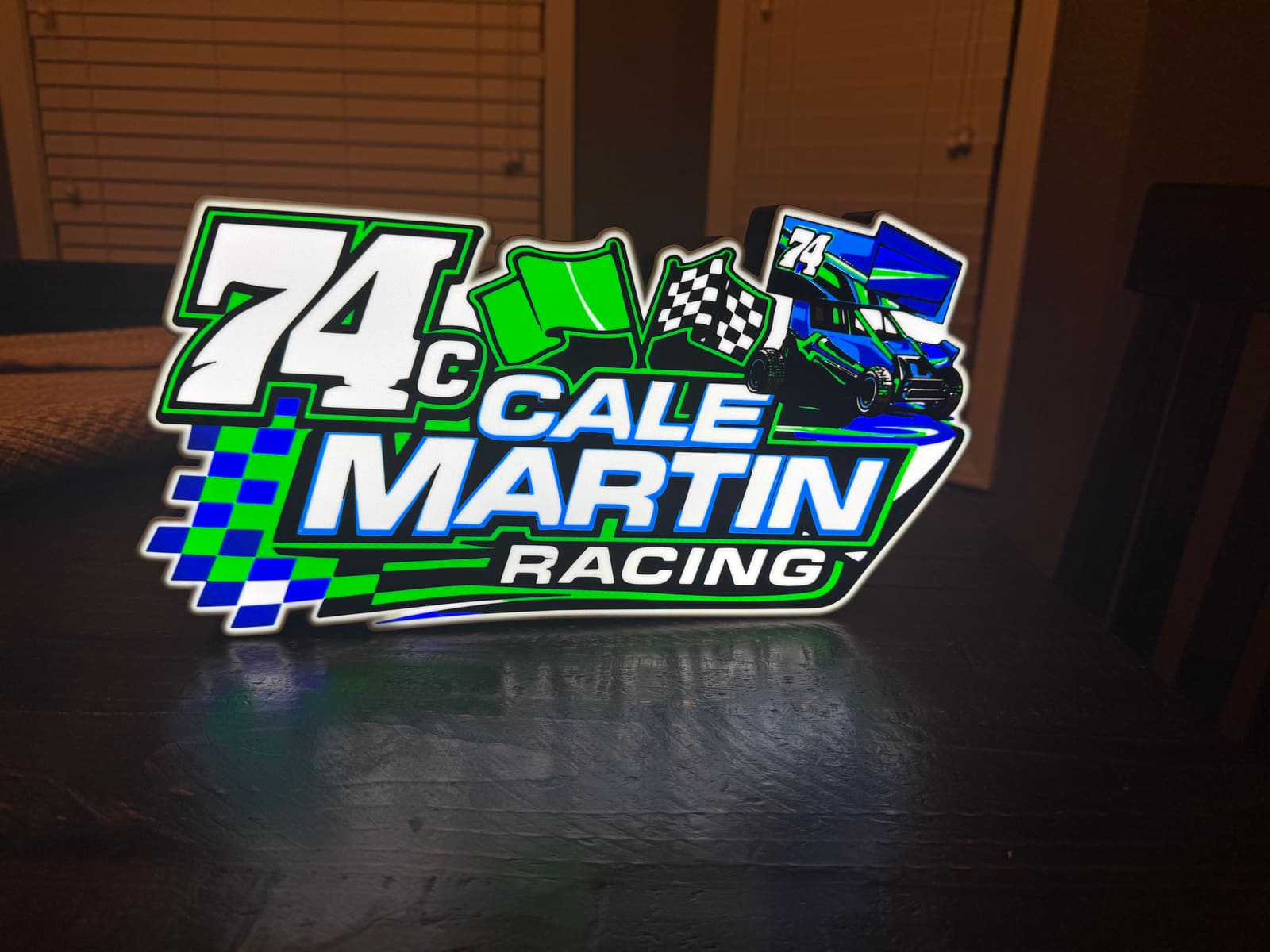 Custom illuminated business logo light box for office display