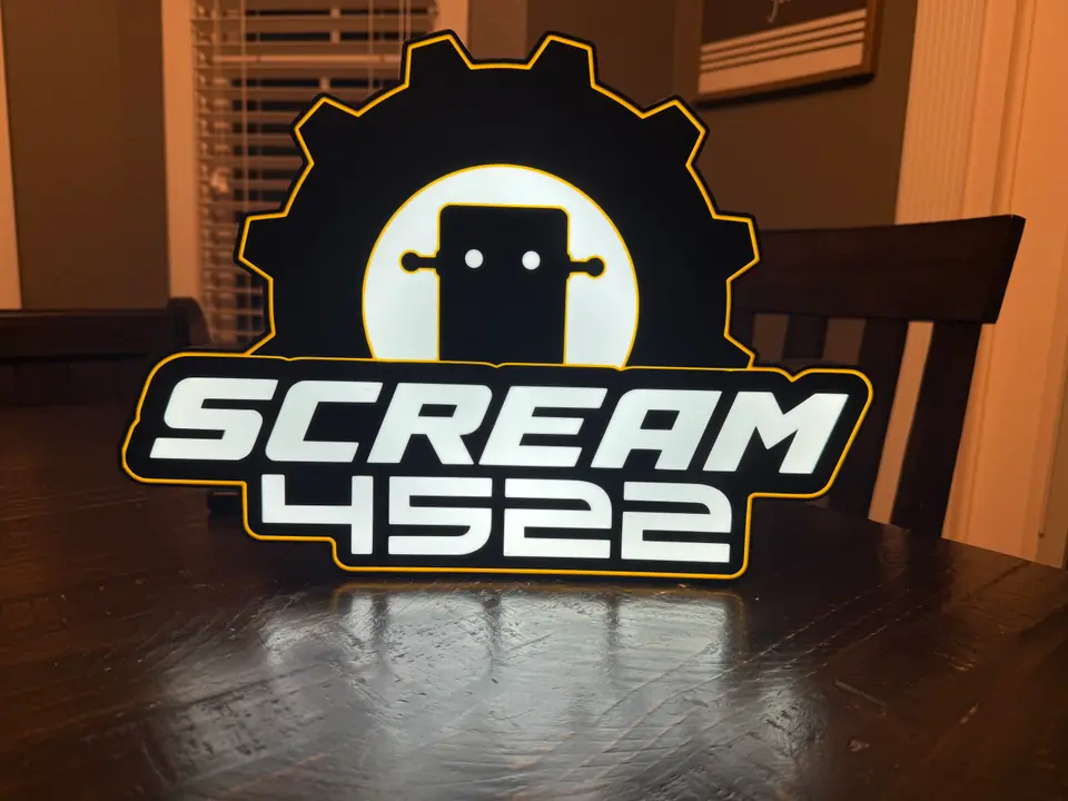 Complete custom Illumin3D logo light box displayed on a table